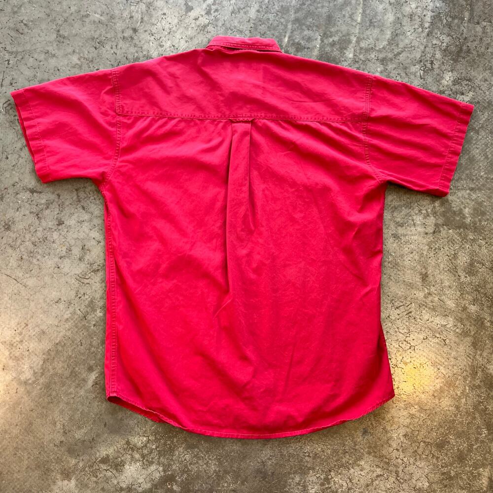 90s Vintage Chaps Ralph Lauren Crest Shirt Red M fits L 9.5/10 Collector Fade - Picture 5 of 7